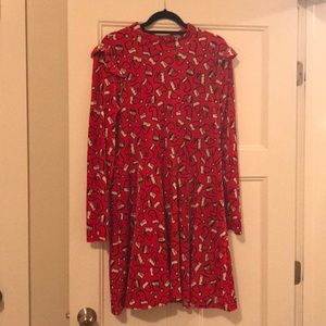 Santa baby velvet dress